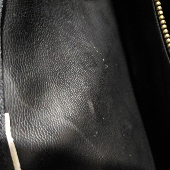 Authentic Mario Valentino Black Leather Printed Clutch Bag Vintage 10.25x7"-inch - Picture 10 of 16